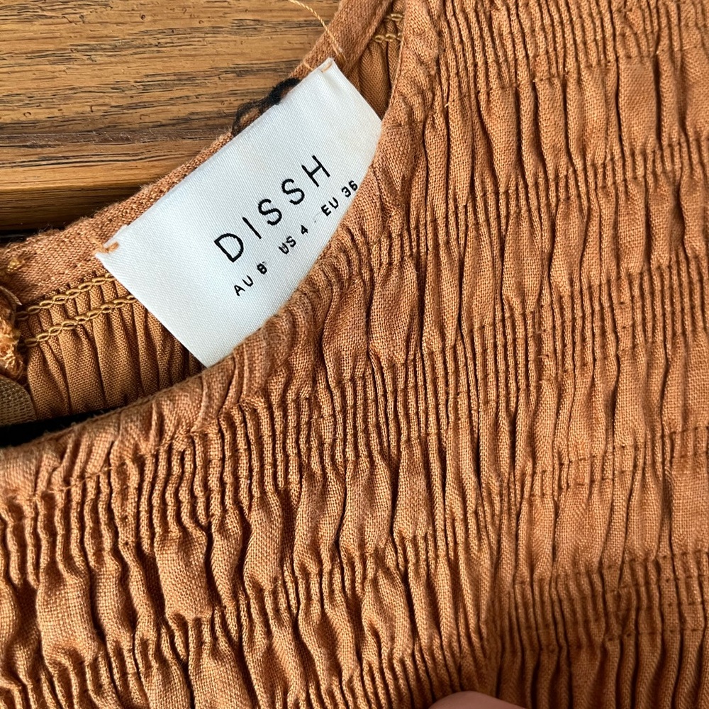 DISSH Puff Sleeve Smocked Maxi Dress - Rust Orange - Picture 3 of 3